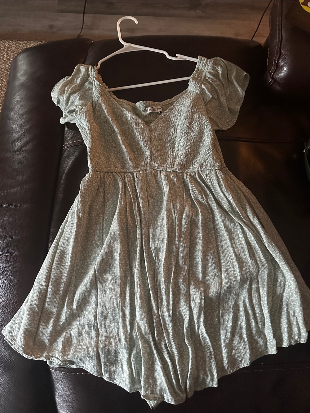 Puff Sleeve Sage Green Romper